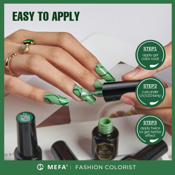 MEFA Green Gel Nail Polish | Misty Forest | 6 Colors For Discount