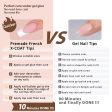 BTArtboxnails French Gel Nail Tips - French Tip Press on Nails Pink Long Square XCOATTIPS Pre-applied Tip Primer & Base Coat, No Need to File Fake Nails for Nail Art DIY Hot on Sale