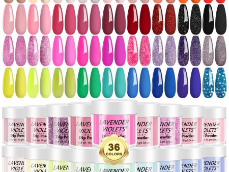 Lavender Violets 36 Colors Dip Powder Nail Kit Discount