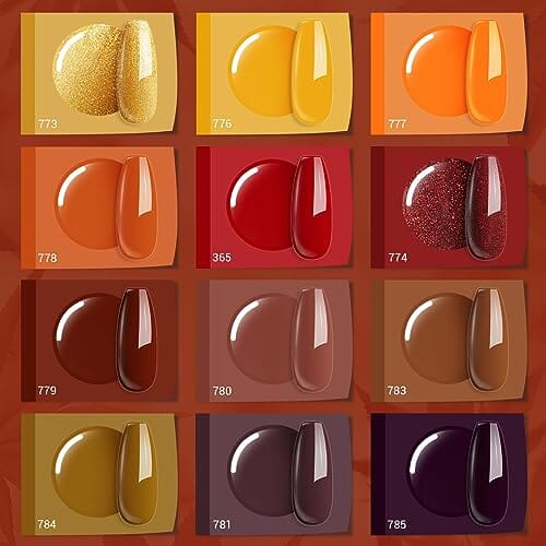 MEFA Gel Nail Polish Set | 12 Colors - Warm Tones For Sale