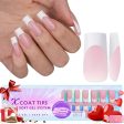 BTArtboxnails French Gel Nail Tips - French Tip Press on Nails Pink Long Square XCOATTIPS Pre-applied Tip Primer & Base Coat, No Need to File Fake Nails for Nail Art DIY Hot on Sale