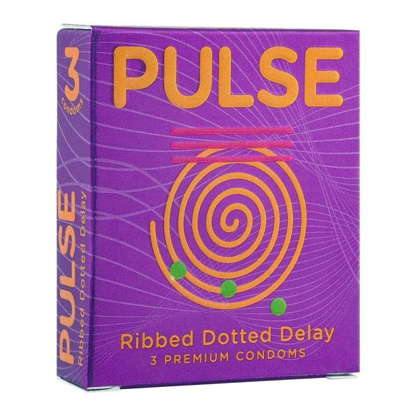 Pulse Ribbed Dotted Delay Condoms 3 Pcs. Pack Pcs Supply