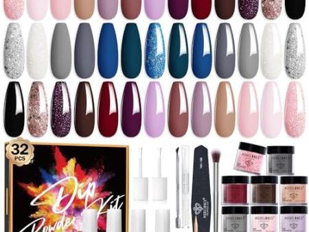 Modelones 32 Pcs -Dip Powder Nail Kit - Pinks Cheap