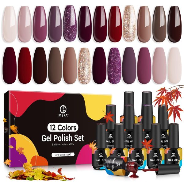 MEFA Gel Nail Polish Set | 12 Colours For Sale