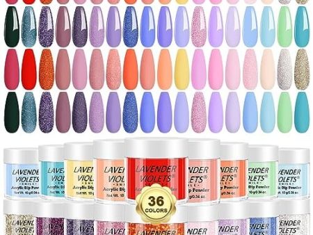 Lavender Violets 36 Colors Dip Nails Powder Starter Kit For Cheap