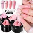 BORN PRETTY 4Pcs 15ML Non Stick Hand Solid Extension Nail Gel Set Manicure Clear Pink Extension Gel Nail Extension Kit Online Sale