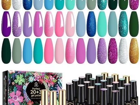 MEFA Gel Nail Polish Set | 23 Pcs | Mermaid | 20 Colours Supply