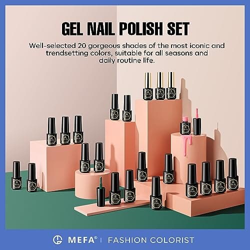 MEFA Gel Nail Polish Set | 23 Pcs | 20 Colours | Basic Collection Discount