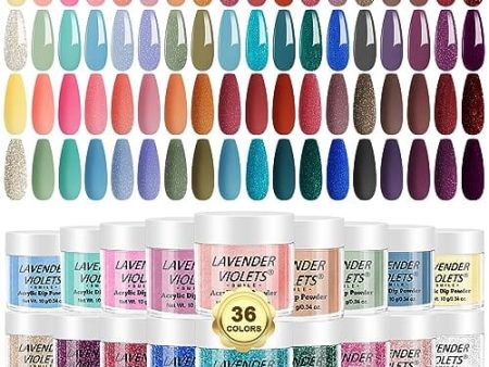 Lavender Violets 36 Colors Dip Nails Powder Starter Kit - Rainbow Colours Sale